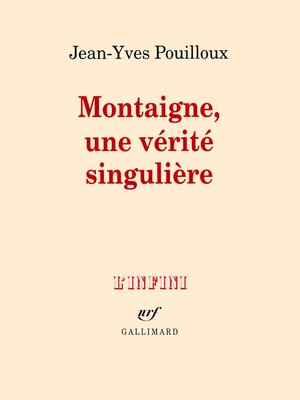 cover image of Montaigne, une vérité singulière